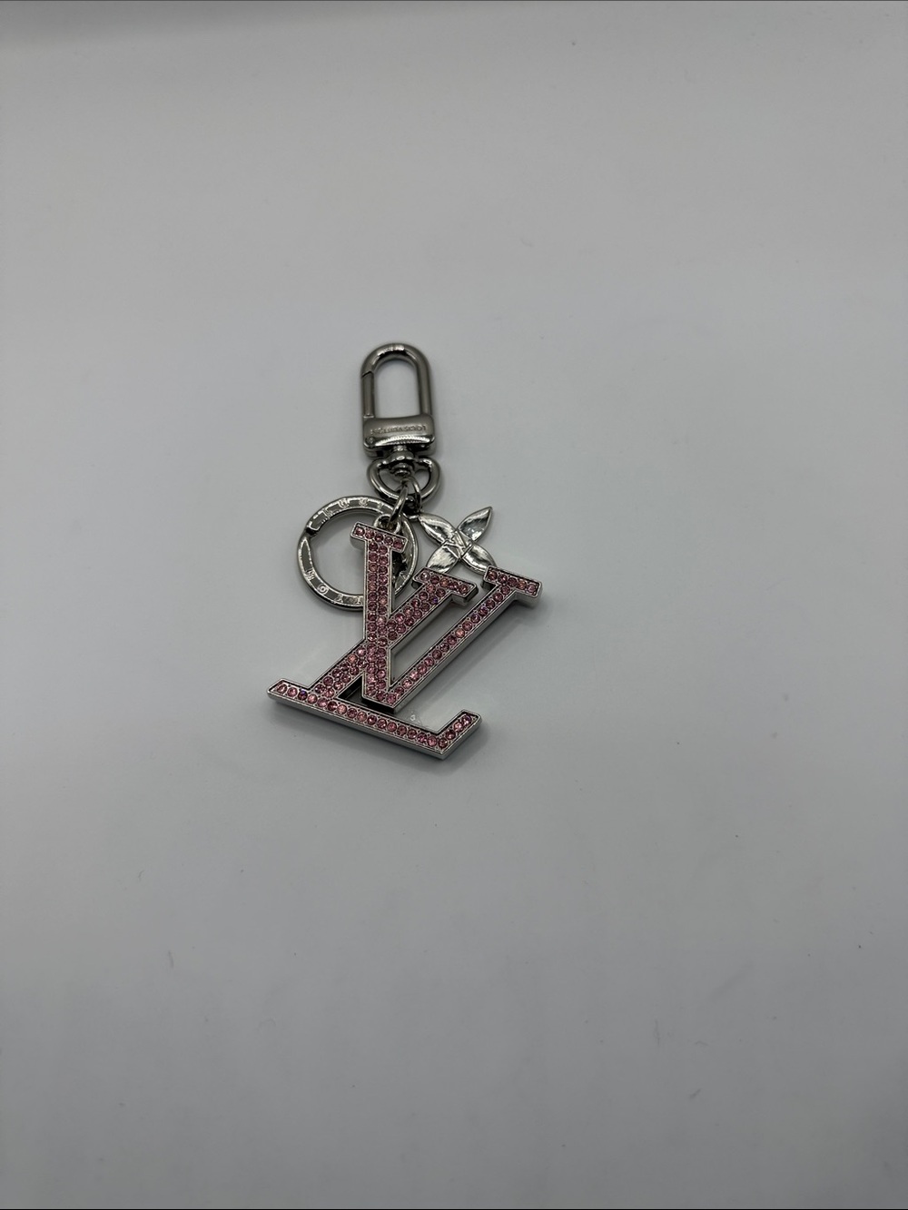 1441. Pink Crystal Pendant Key Holder or Bag Charm